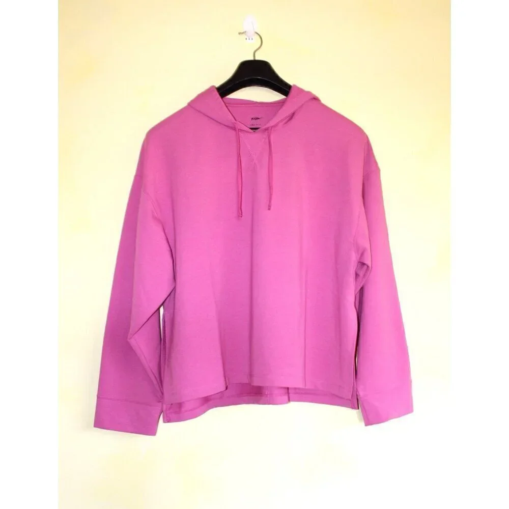 NWOT Nike Dry Fit Pink Yoga Women Fleece Hoodie Size LG Long Sleeves Sporty